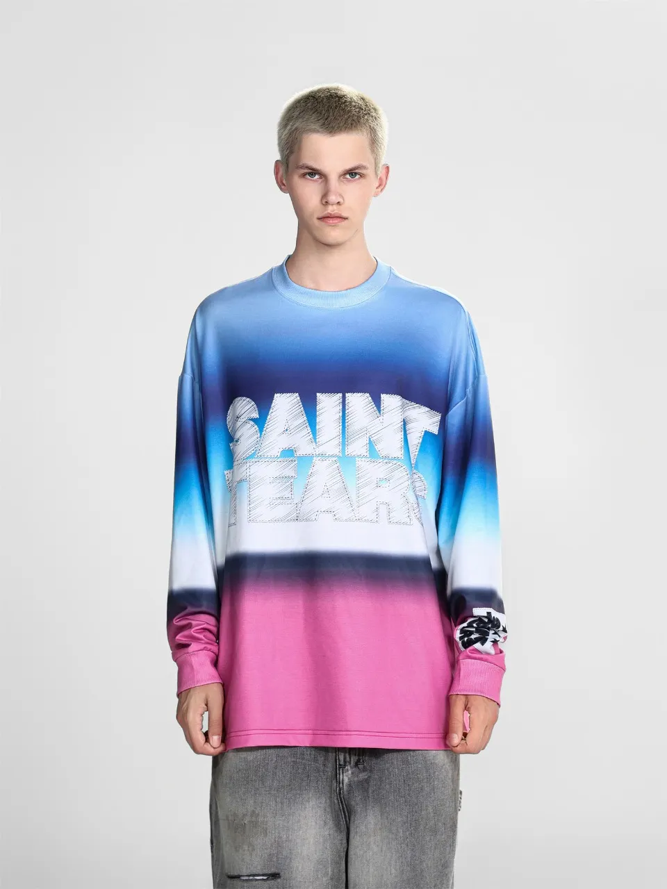 Saint michael tears all-over printed long-sleeved vintage autumn and winter T-shirt Style number: 107 Size: M L XL Wholesale price: 136 Color: Picture color